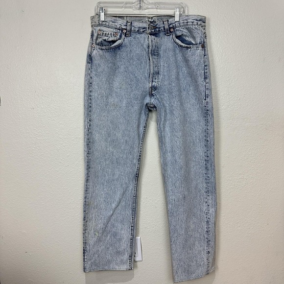 Vintage Levis 501 Jeans Mens 38x32 (Fits34x29) Acid Wash Button Fly Made USA 80s - Picture 1 of 16